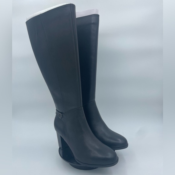 Giani Bernini Adonnys Leather Zipper Memory-Foam Wide-Calf  Black Riding Boots - Picture 12 of 15